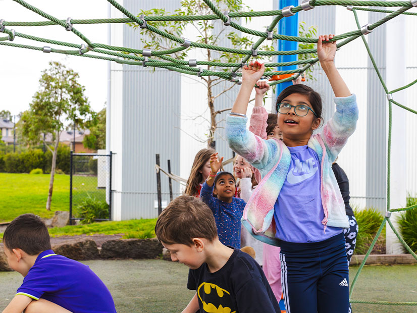 Kids playing on a playground